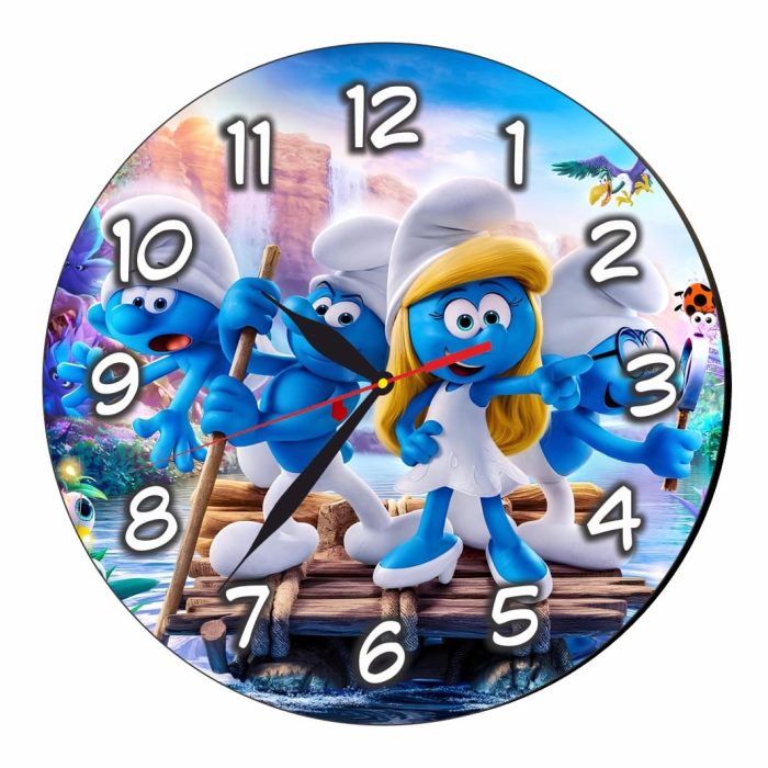 Ceas Disney Strumfi, Lemn, 40 cm, CSDUV132 - imagine 4