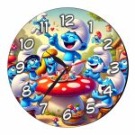 Ceas Disney Strumfi, Lemn, 40 cm, CSDUV134 - imagine 4