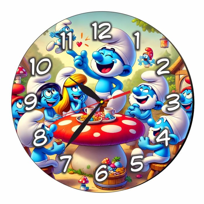Ceas Disney Strumfi, Lemn, 40 cm, CSDUV134 - imagine 4