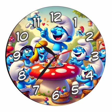 Ceas Disney Strumfi, Lemn, 40 cm, CSDUV134