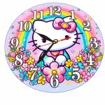 Ceas Disney Hello Kitty, Lemn, 40 cm, CSDUV135 - imagine 5