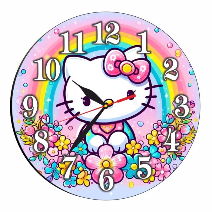 Ceas Disney Hello Kitty, Lemn, 40 cm, CSDUV135 - imagine 4