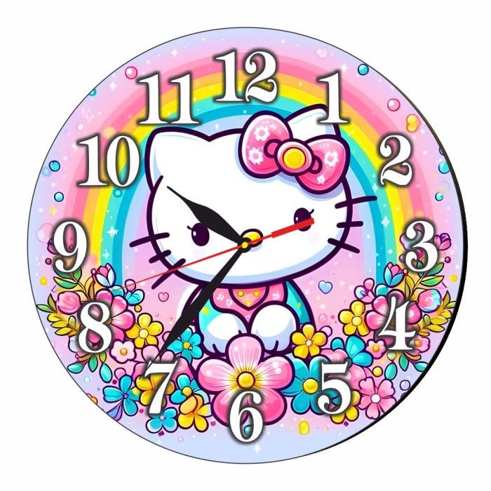 Ceas Disney Hello Kitty, Lemn, 40 cm, CSDUV135 - imagine 1