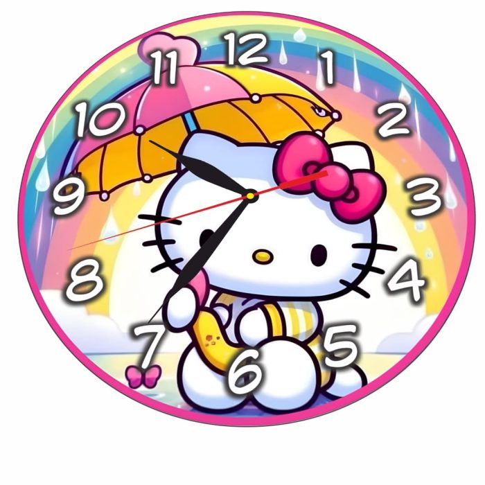 Ceas Disney Hello Kitty, Lemn, 40 cm, CSDUV136 - imagine 5