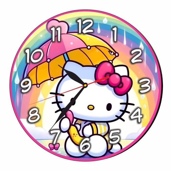 Ceas Disney Hello Kitty, Lemn, 40 cm, CSDUV136 - imagine 4