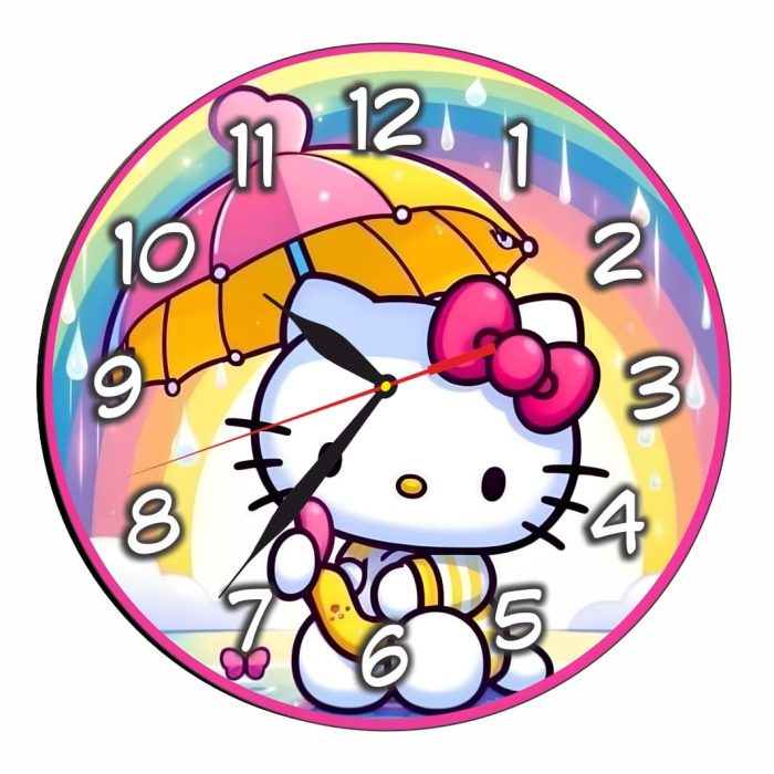 Ceas Disney Hello Kitty, Lemn, 40 cm, CSDUV136 - imagine 1