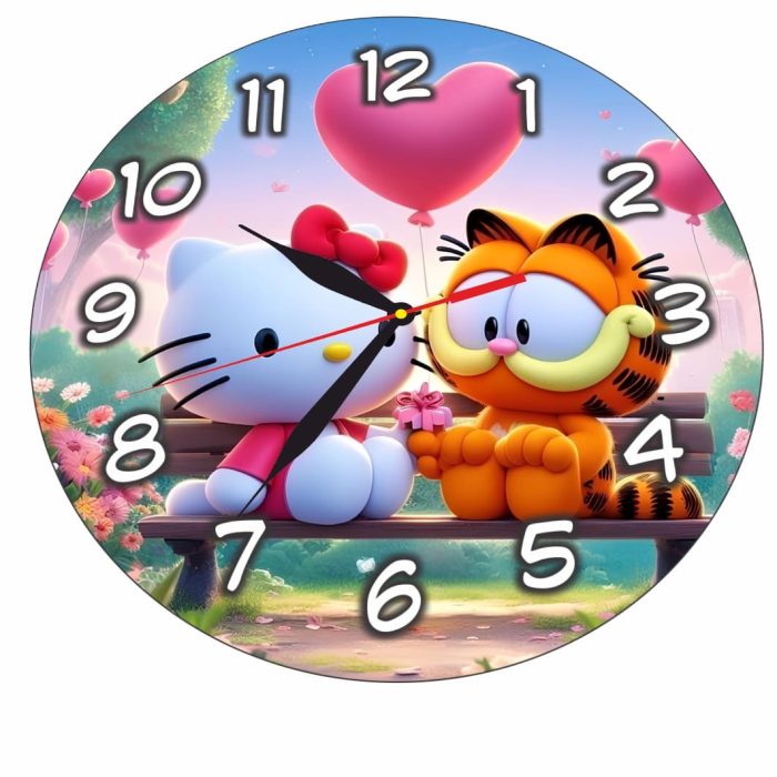 Ceas Disney Hello Kitty, Garfield, Lemn, 40 cm, CSDUV138 - imagine 5