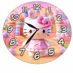 Ceas Disney Hello Kitty, Lemn, 40 cm, CSDUV141 - imagine 5