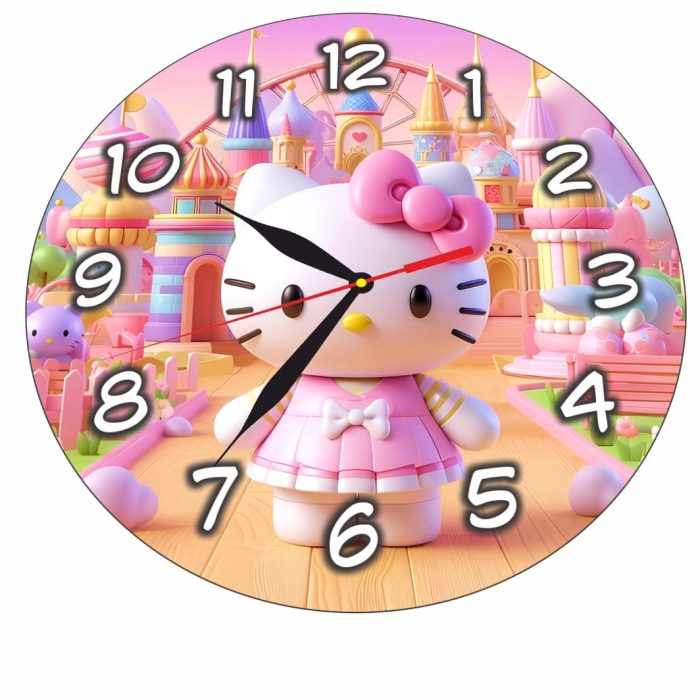 Ceas Disney Hello Kitty, Lemn, 40 cm, CSDUV141 - imagine 5