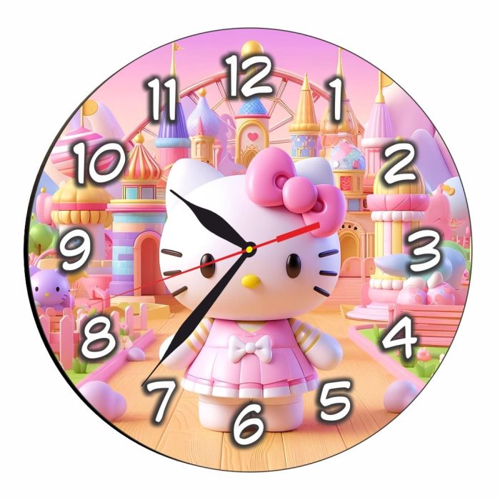 Ceas Disney Hello Kitty, Lemn, 40 cm, CSDUV141 - imagine 4