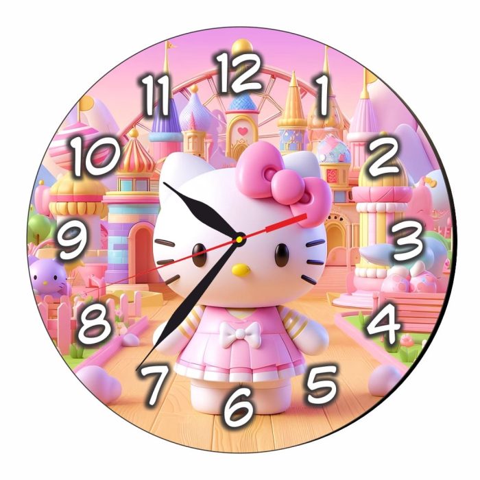 Ceas Disney Hello Kitty, Lemn, 40 cm, CSDUV141 - imagine 1