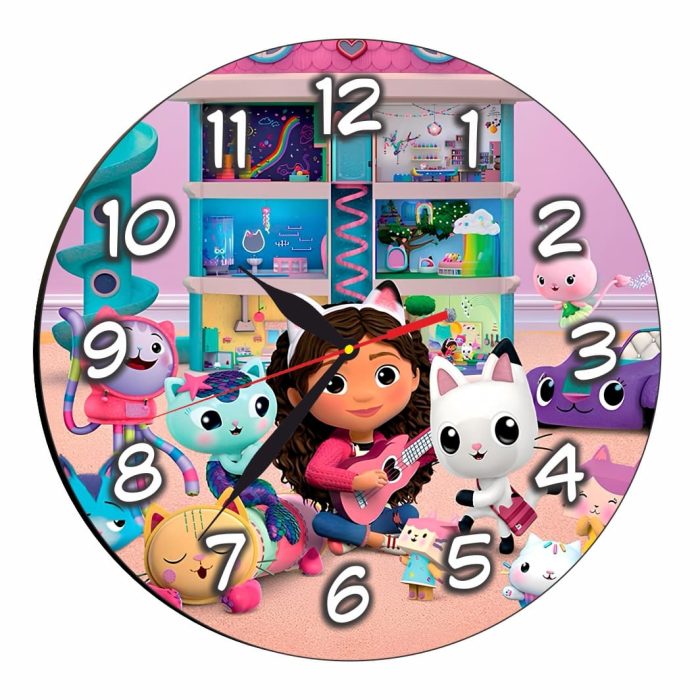 Ceas Disney Gabby's Dollhouse, Lemn, 40 cm, CSDUV163 - imagine 4