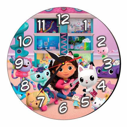 Ceas Disney Gabby's Dollhouse, Lemn, 40 cm, CSDUV163