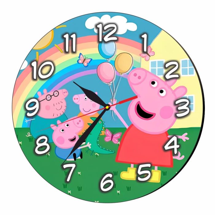 Ceas Disney Peppa Pig, Lemn, 40 cm, CSDUV180 - imagine 4