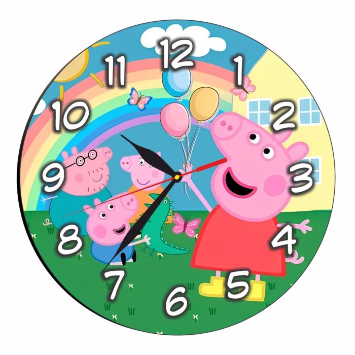 Ceas Disney Peppa Pig, Lemn, 40 cm, CSDUV180 - imagine 1