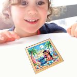 Puzzle din lemn, Stitch, 16 piese, Multicolor, 17x17 cm, PDUV001 - imagine 3