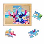 Puzzle din lemn, Stitch, 9 piese, Multicolor, 15x12 cm, PDUV003 - imagine 2