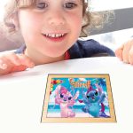 Puzzle din lemn, Stitch, 9 piese, Multicolor, 15x12 cm, PDUV005 - imagine 4
