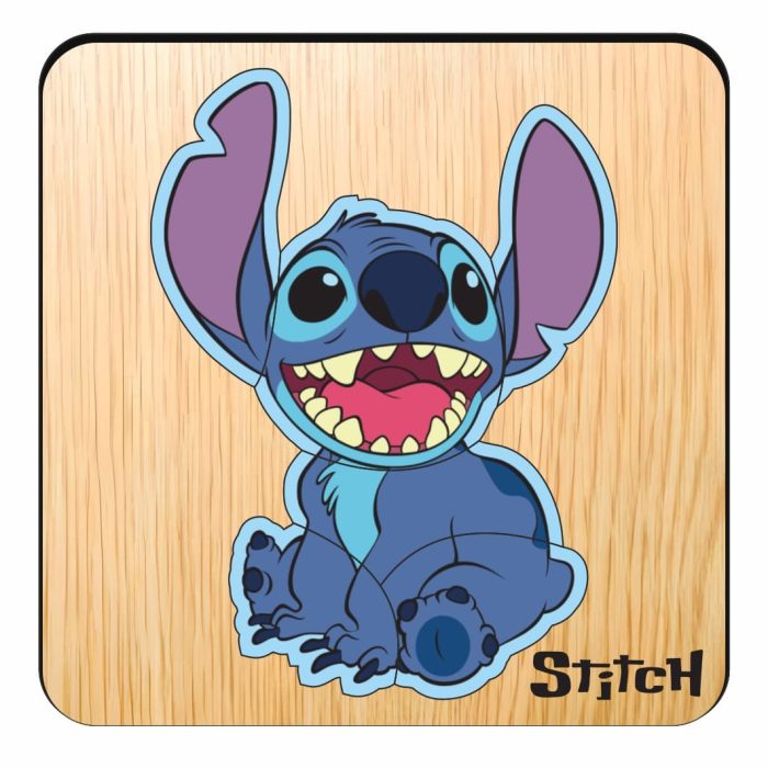 Puzzle din lemn, Stitch, 6 piese, Multicolor, 12x12 cm, PDUV008 - imagine 1