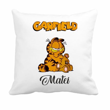 Perna personalizata cu nume, Gradinita, Garfield, 40x40 cm, PGR060