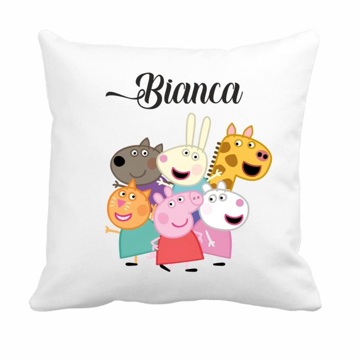 Perna personalizata cu nume, Gradinita, Peppa Pig, 40x40 cm, PGR066 - imagine 1