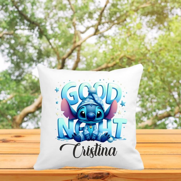 Perna personalizata cu nume, Gradinita, Stitch, 40x40 cm, PGR067 - imagine 3