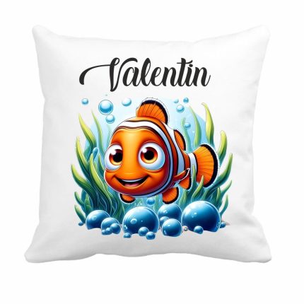 Perna personalizata cu nume, Gradinita, Nemo, 40x40 cm, PGR070