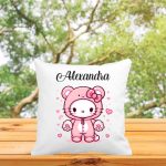 Perna personalizata cu nume, Gradinita, Hello Kitty, 40x40 cm, PGR079 - imagine 3