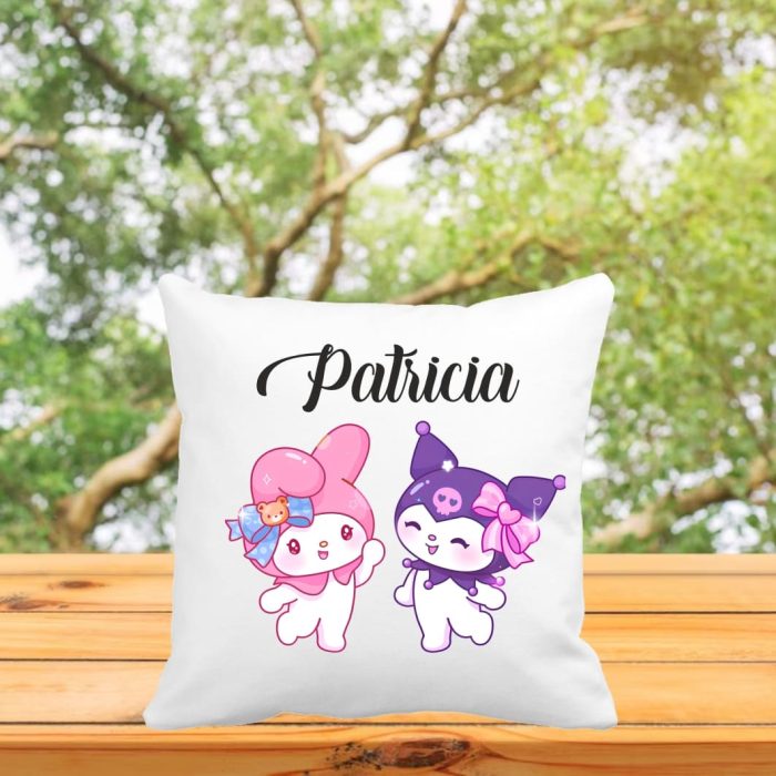 Perna personalizata cu nume, Gradinita, My Melody, Kuromi, 40x40 cm, PGR093 - imagine 3
