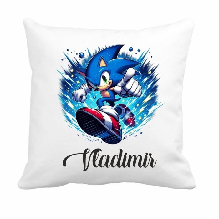 Perna personalizata cu nume, Gradinita, Sonic, 40x40 cm, PGR108 - imagine 1
