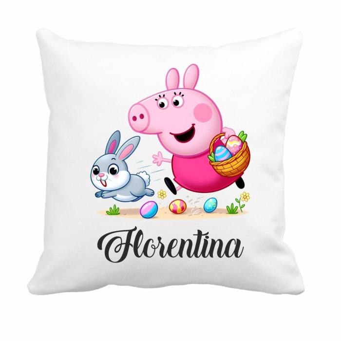 Perna personalizata cu nume, Peppa Pig, 40x40 cm, PGR112 - imagine 1