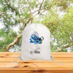 Rucsac personalizat cu nume, Gradinita, Strumf, 43x34 cm, RGR055 - imagine 3