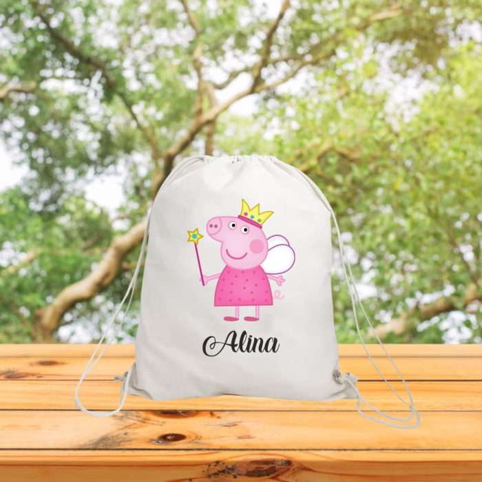 Rucsac personalizat cu nume, Gradinita, Peppa Pig, 43x34 cm, RGR056 - imagine 3