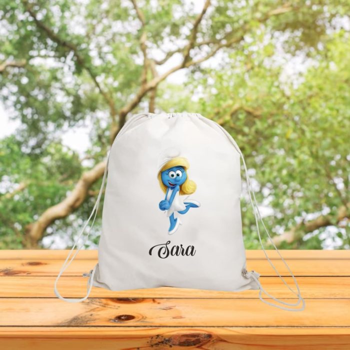 Rucsac personalizat cu nume, Gradinita, Strumf, 43x34 cm, RGR057 - imagine 3