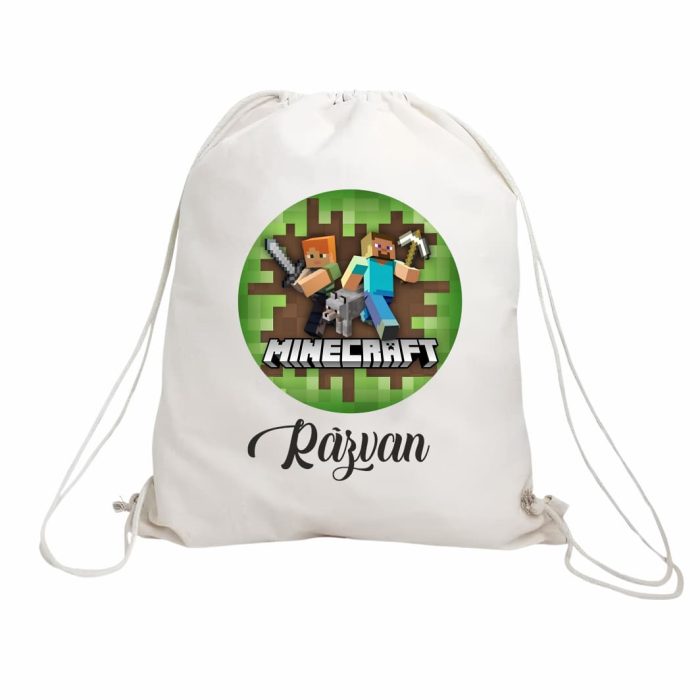 Rucsac personalizat cu nume, Gradinita, MineCraft, 43x34 cm, RGR062 - imagine 1
