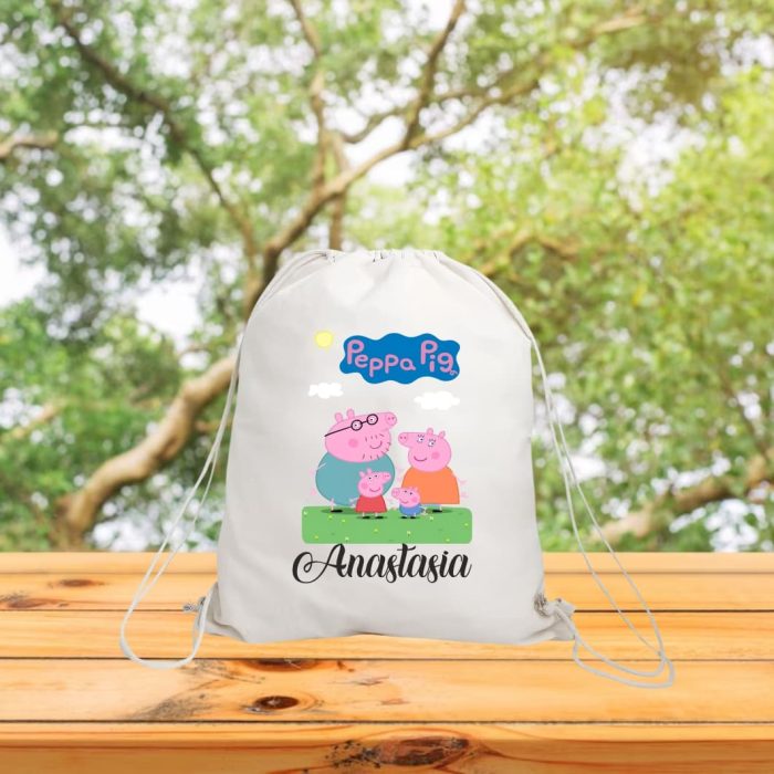 Rucsac personalizat cu nume, Gradinita, Peppa Pig, 43x34 cm, RGR064 - imagine 3
