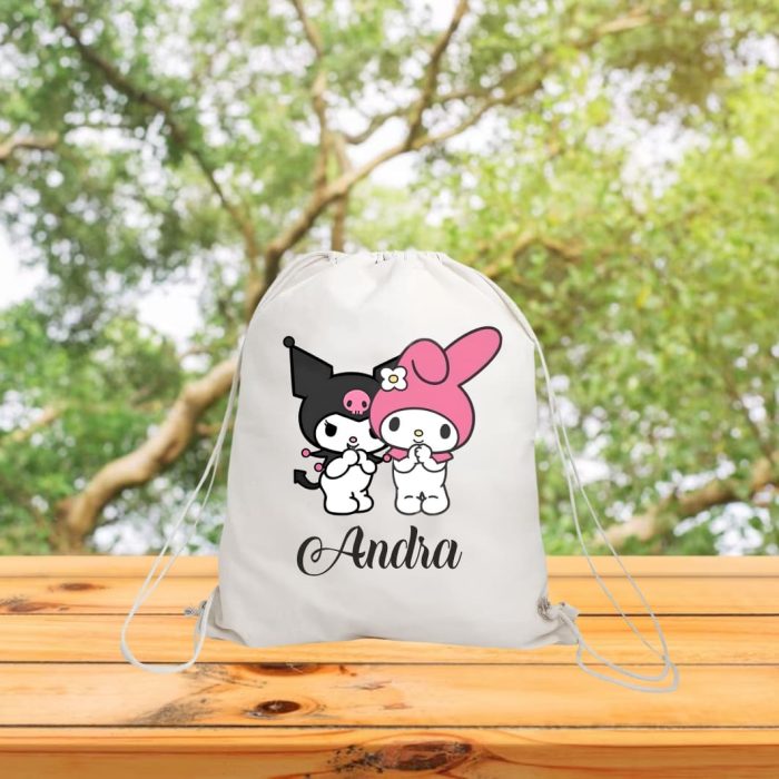 Rucsac personalizat cu nume, Gradinita, Kuromi, My Melody, 43x34 cm, RGR071 - imagine 3