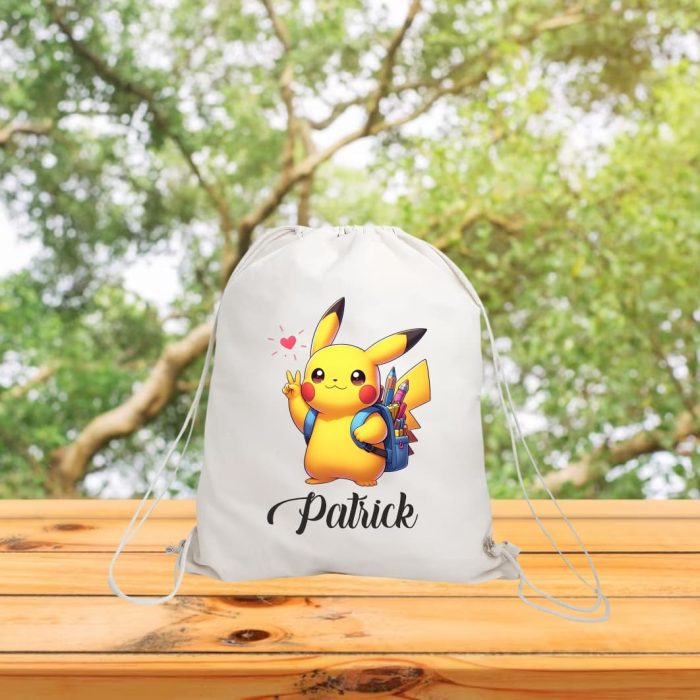 Rucsac personalizat cu nume, Gradinita, Pikachu, Pokemon, 43x34 cm, RGR094 - imagine 3