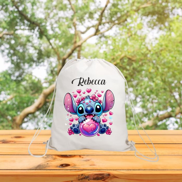 Rucsac personalizat cu nume, Gradinita, Stitch, 43x34 cm, RGR102 - imagine 3