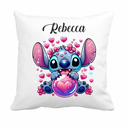 Perna copii, Personalizata - Stitch Indragostit, 40cm (PGR0102)