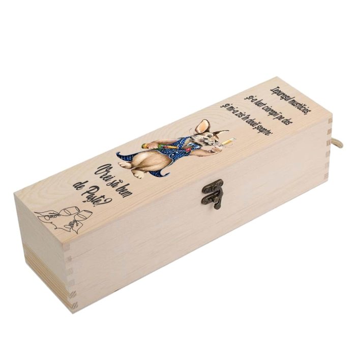 Cutie de vin, Paste, Lemn, 35x10x10 cm, CVP005 - imagine 4