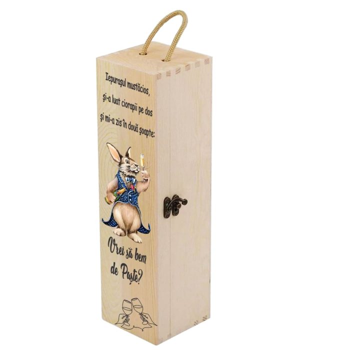 Cutie de vin, Paste, Lemn, 35x10x10 cm, CVP005 - imagine 1