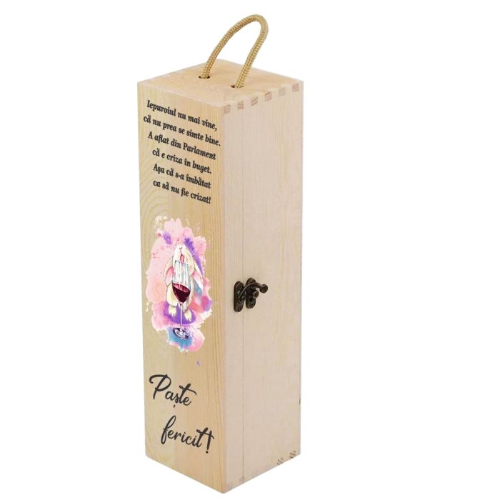 Cutie de vin, Paste, Lemn, 35x10x10 cm, CVP007 - imagine 1