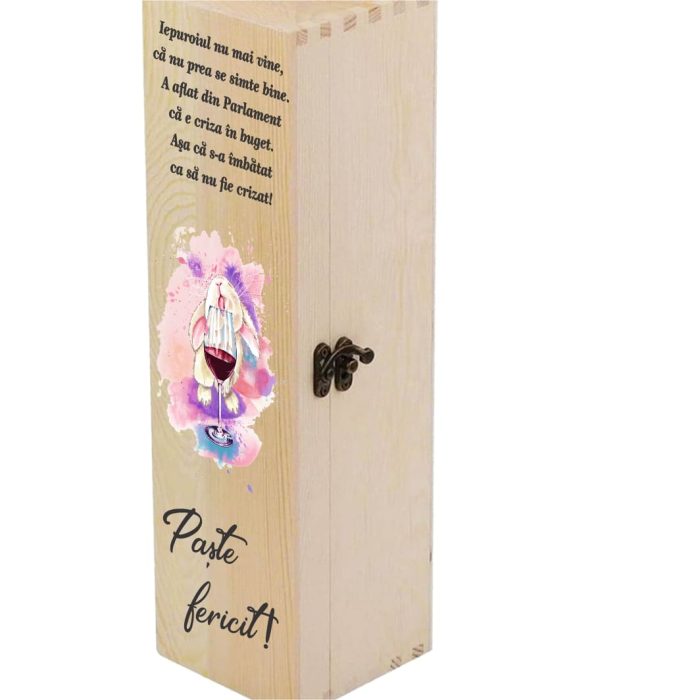 Cutie de vin, Paste, Lemn, 35x10x10 cm, CVP007 - imagine 2