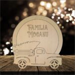 Coronita usa, Craciun, Lemn natur, 30cm, DCCR015 - imagine 4