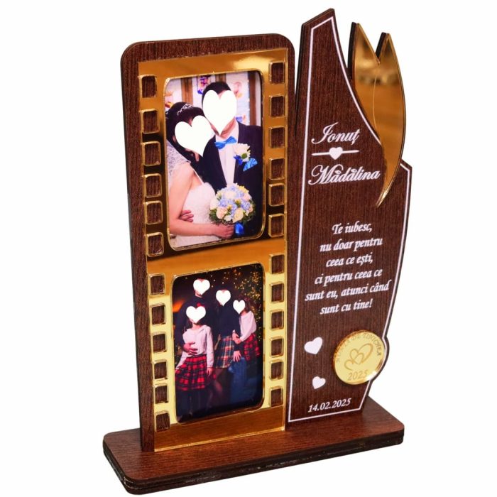 Decoratiune Cadou, Personalizata, Nunta, Lemn, 26x18cm, DCCUV001 - imagine 2