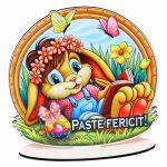 Decoratiune cadou, Paste, Lemn, Multicolor,15×15 cm, DCPUV007