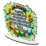 Decoratiune cadou, Personalizata, Educatoare, Paste, Lemn, 15×14 cm, DCPUV008 - imagine 3