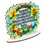 Decoratiune cadou, Personalizata, Educatoare, Paste, Lemn, 15×14 cm, DCPUV008 - imagine 2