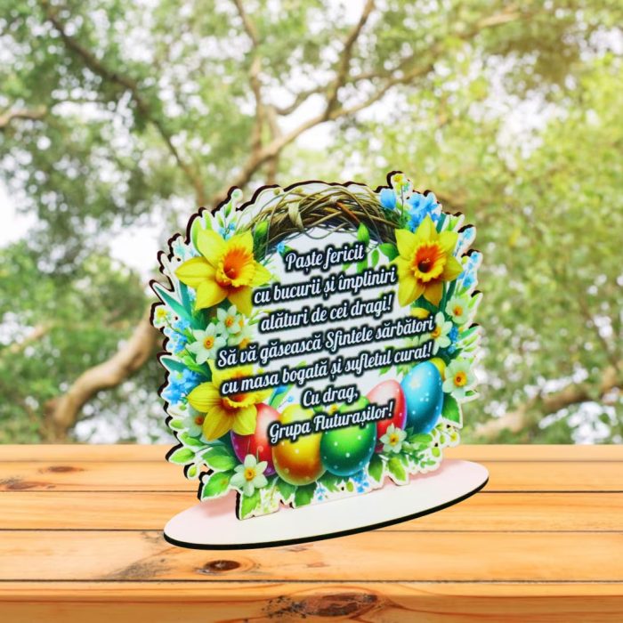 Decoratiune cadou, Personalizata, Educatoare, Paste, Lemn, 15×14 cm, DCPUV008 - imagine 4
